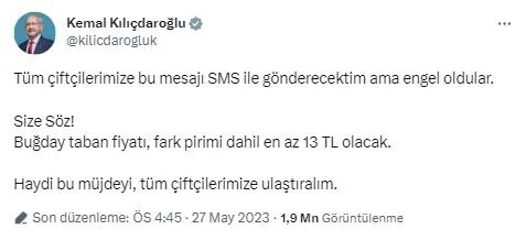 8'li koalisyonun Cumhurbaşkanı adayı Kılıçdaroğlu'nun yazmayı beceremediği tweet alay konusu oldu!-3