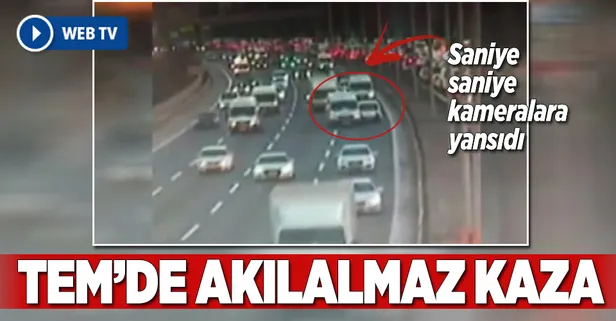 TEM'de akılalmaz kaza