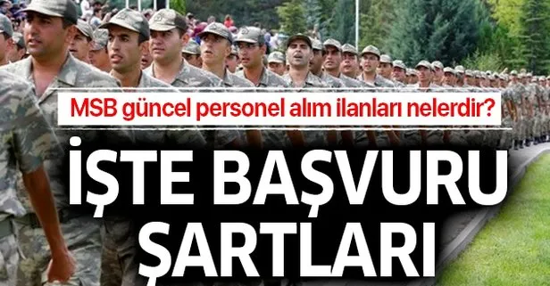 2019 MSB güncel personel alım ilanları