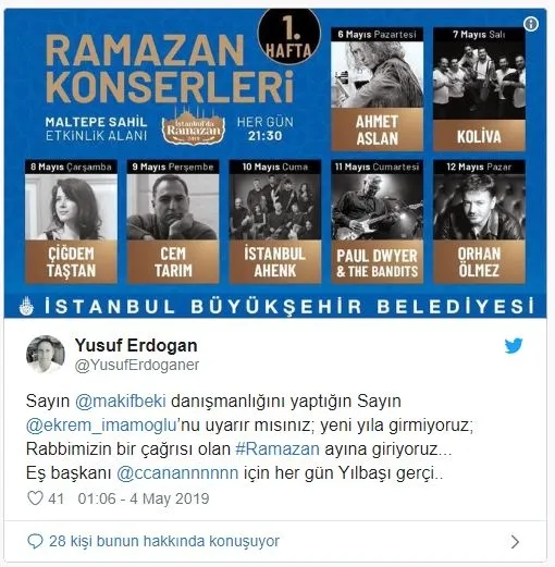 İstanbul’da Ekrem İmamoğlu’ndan Ramazan konserleriyle ilgili tepki çeken talimat
