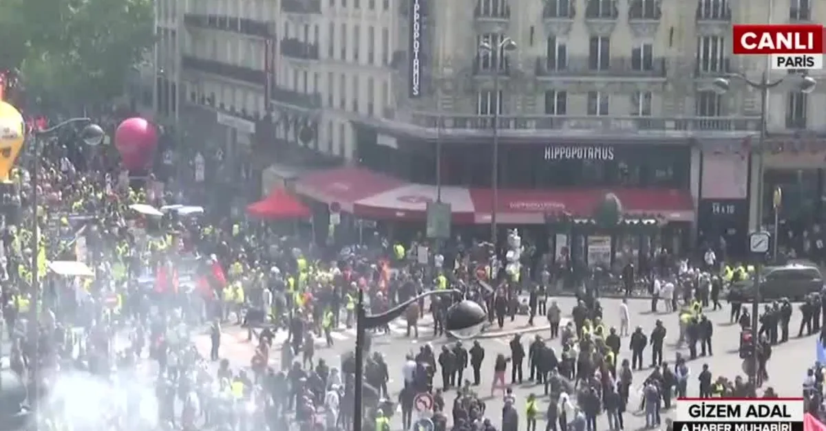 Paris'te 1 Mayıs gösterilerinde olay çıktı
