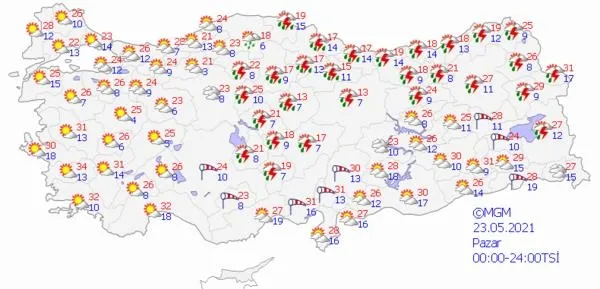 Son dakika: Meteoroloji'den o iller için kuvvetli yağış uyarısı | 23 Mayıs HAVA DURUMU-7