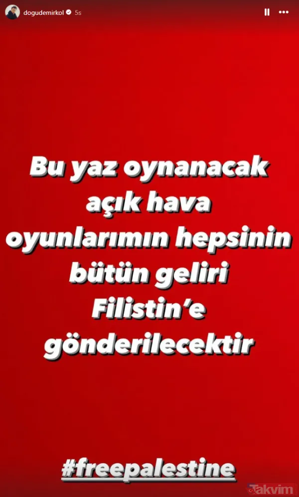 Doğu Demirkol'dan takdire şayan hareket! Tüm açık hava gösterilerinin gelirlerini Filistin'e bağışlayacak - 5