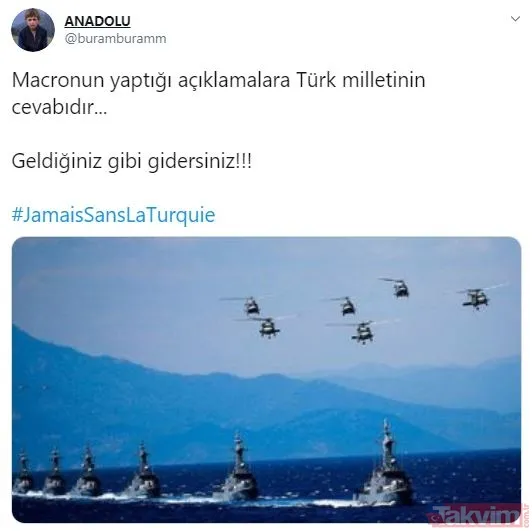 Macron’un Başkan Erdoğan’ı hedef alan küstah sözlerine Türk Milleti sosyal medyadan yanıt verdi: #ErdoğanınYanındayız - 12