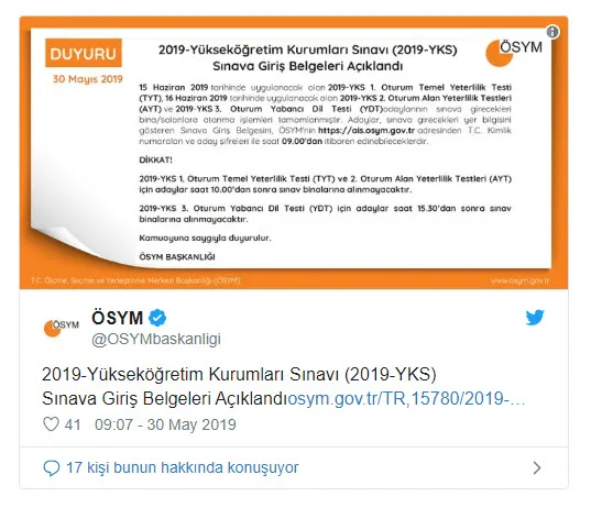 ais.osym.gov.tr: 2018- 2019 YKS üniversite sınav giriş belgesi nasıl çıkartılır? 2019 YKS ne zaman YKS çıkmış sorular-1