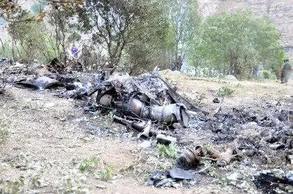 Şırnak’ta düşen helikopterin enkazı görüntülendi