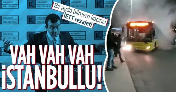 Yolda kalan İETT otobüsünden dumanlar yükseldi