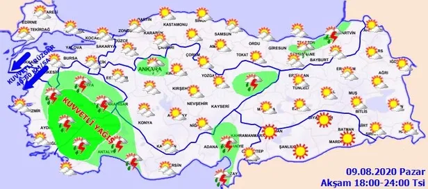 HAVA DURUMU | Meteorolojiden o illere kuvvetli sağanak uyarısı | 10 Ağustos 2020 hava nasıl olacak?-3