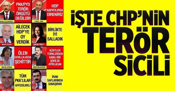 İşte CHP’nin terör sicili!