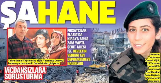 Fırsatçılar Elazığ’da kiraya fahiş zam yaptı, şehit ailesi ise devletin verdiği evi depremzedeye bağışladı!