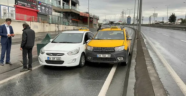 Boş yolu paylaşamayıp kaza yaptılar! İstanbul'da ilginç olay
