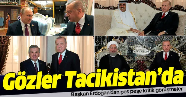 Son dakika haberi: Başkan Erdoğan'dan Tacikistan'da peş peşe kritik görüşmeler
