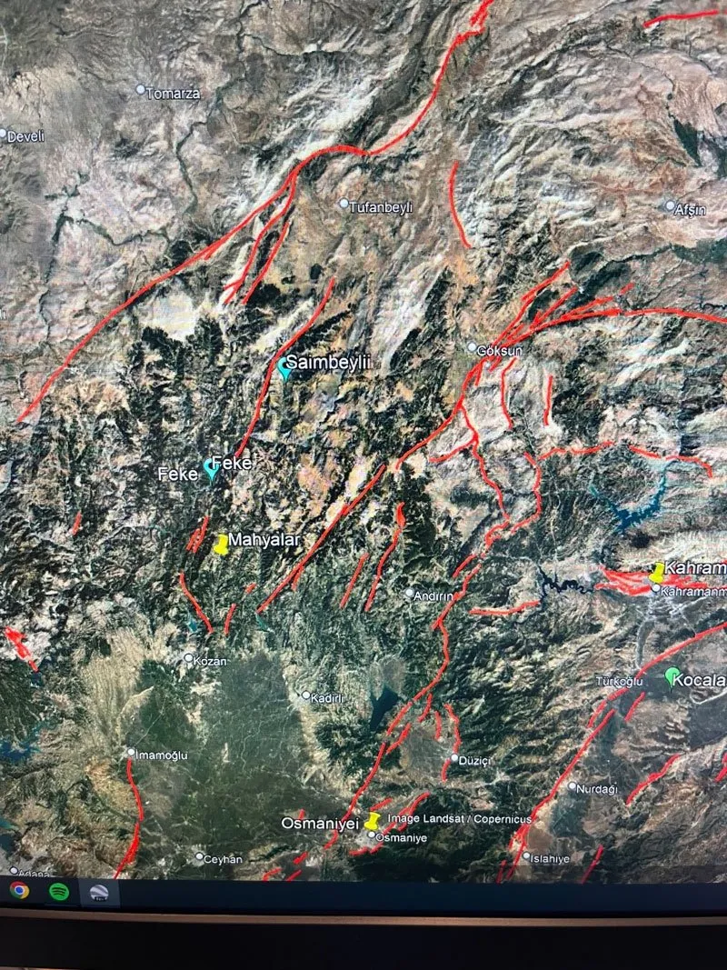 ADANA DEPREMİ SONRASI NACİ GÖRÜR'ÜN PAYLAŞTIĞI HARİTA