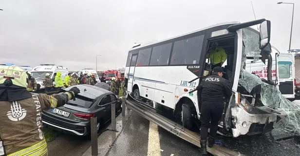 Başakşehir'deki zincirleme kazada mucize: Polis memuru hayata tutundu