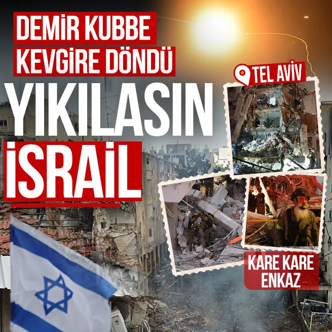 İsrail kentleri alev alev! Balistik ve hipersonikler Demir Kubbeyi kevgir etti... Füze yağmuru Mersinden bile görüntülendi