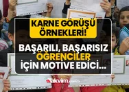 BAŞARILI, BAŞARISIZ ÖĞRENCİLERE KARNE GÖRÜŞÜ 2023! Okul öncesi, özel eğitim, ilk-ortaokul, lise yaz tatili karne görüşü örnekleri! En güzel, hazır...