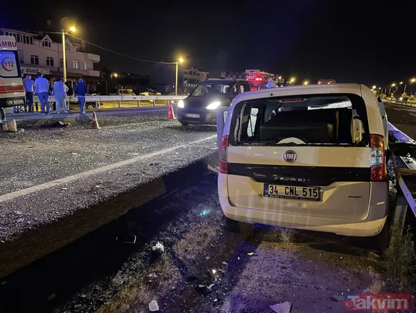 Tekirdağ'ın Marmaraereğlisi ilçesinde zincirleme kaza! 3 araç çarpıştı, 5 yaralı - 4