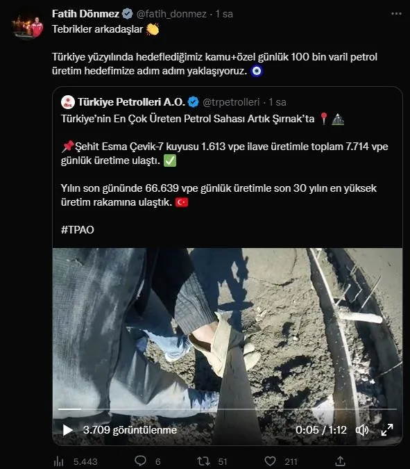 Bakan Dönmez açıkladı: Adım adım günlük 100 bin varil petrol hedefine! "30 yılın en yüksek üretim rakamına ulaştık"-2