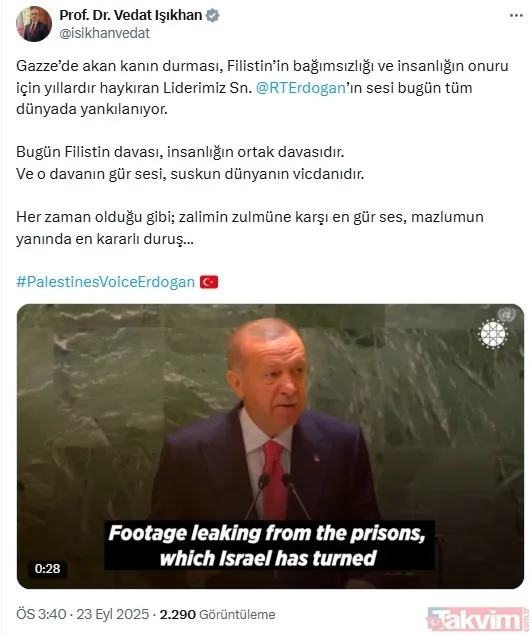 Dünyanın kilitlendiği konuşma öncesi sosyal medya yıkıldı: Filistin’in sesi Erdoğan | PalestinesVoiceErdogan - 15