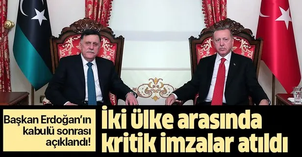 Başkan Erdoğan, Sarraj’ı kabul etti | Kabulde iki ayrı muhtıra imzalandı