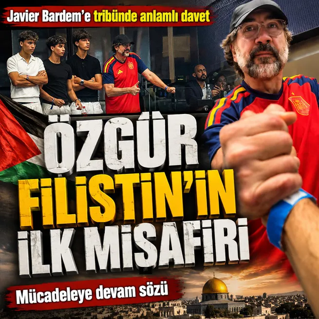 Javier Bardeme tribünde anlamlı davet: Filistin özgürleştiğinde ilk sizi çağıracağım