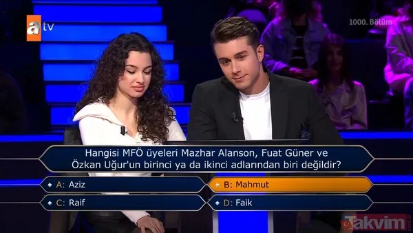 Kim Milyoner Olmak İster'de Kenan İmirzalıoğlu'ndan Yusuf Çim ve Feyza Sevil Güngör'ü pes ettiren 200 bin TL'lik 'TDK' sorusu - 25