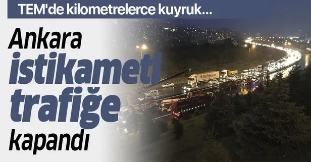 Son dakika: Ankara istikameti trafiğe kapandı! TEM’de kilometrelerce kuyruk