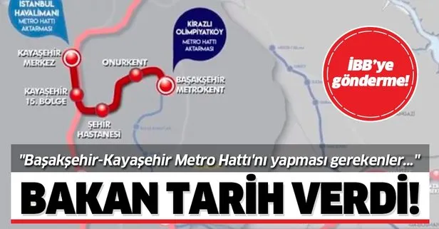 Son dakika: Bakan Karaismailoğlu’ndan CHP’li İBB’ye gönderme: Başakşehir-Kayaşehir Metro Hattı’nı yapması gerekenler...