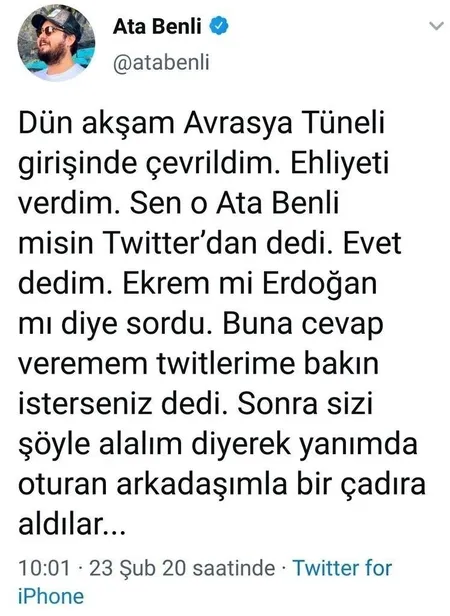 Alkollü araç kullanan Ata Benli “İmamoğlu” yalanıyla polislere iftira attı-1