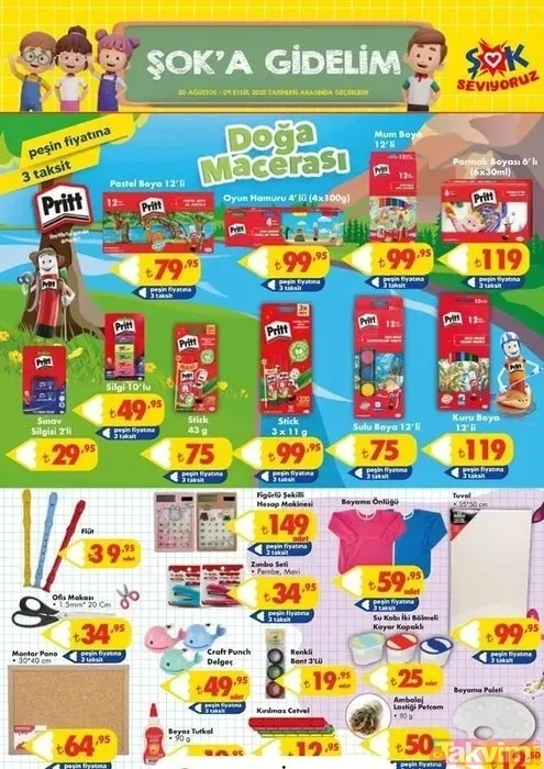 🔵20 Ağustos–9 Eylül Şok Kırtasiye Ürünleri Ve Fiyatları