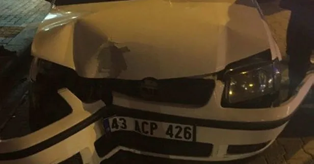 Kütahya'da bir otomobil aydınlatma direğine çarptı