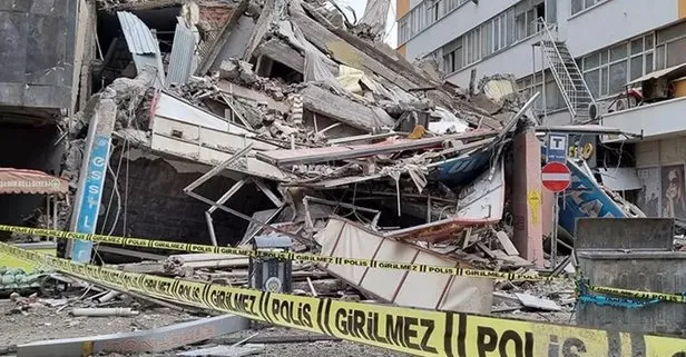 Malatya’da ağır hasarlı 7 katlı bina kendiliğinden çöktü