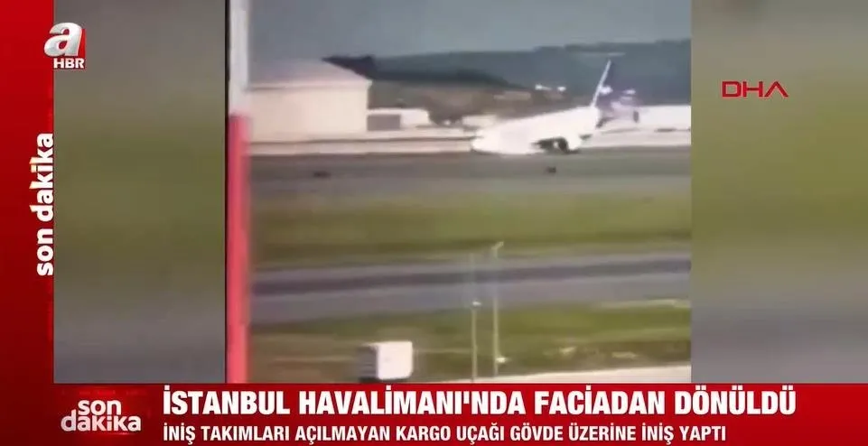 İstanbul Havalimanı’nda faciadan dönüldü! Takımları açılmayan Boeing 763 gövde üzerine indi: Uçaktan yeni görüntüler ve Bakanlıktan açıklama