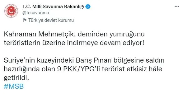 baris-pinari-bolgesine-saldiri-hazirligindaki-9-pkkli-terorist-olduruldu-1657884688896.jpg Barış Pınarı bölgesine saldırı hazırlığındaki 9 PKK'lı terörist öldürüldü-1