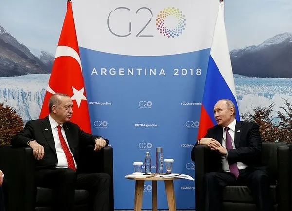Başkan Recep Tayyip Erdoğan ve Vladimir Putin'den 2019'un ilk görüşmesi-1