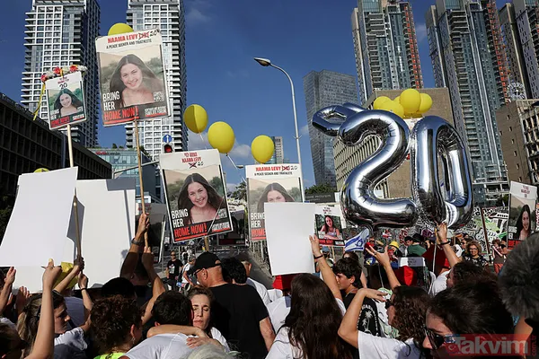 Tel Aviv'de isyan ateşi büyüyor! Katil Netanyahu'nun istifası için on binlerce İsrailli yine sokaklara akın etti - 47