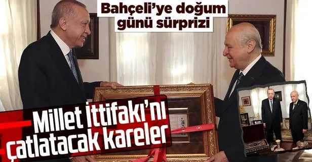 Başkan Erdoğan, MHP Genel Başkanı Bahçeli ile bir araya geldi! Erdoğan’dan Bahçeli’ye doğum günü hediyesi