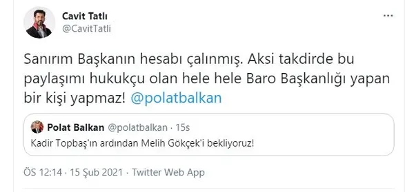 Antalya Baro Başkanı Polat Balkan'dan Kadir Topbaş'ın ölümü sonrası skandal paylaşım! "Melih Gökçek'i bekliyoruz"-5