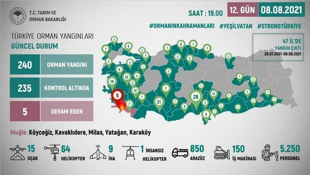 Alevlerle dev mücadele! 240 orman yangınının 235'i kontrol altına alındı-3