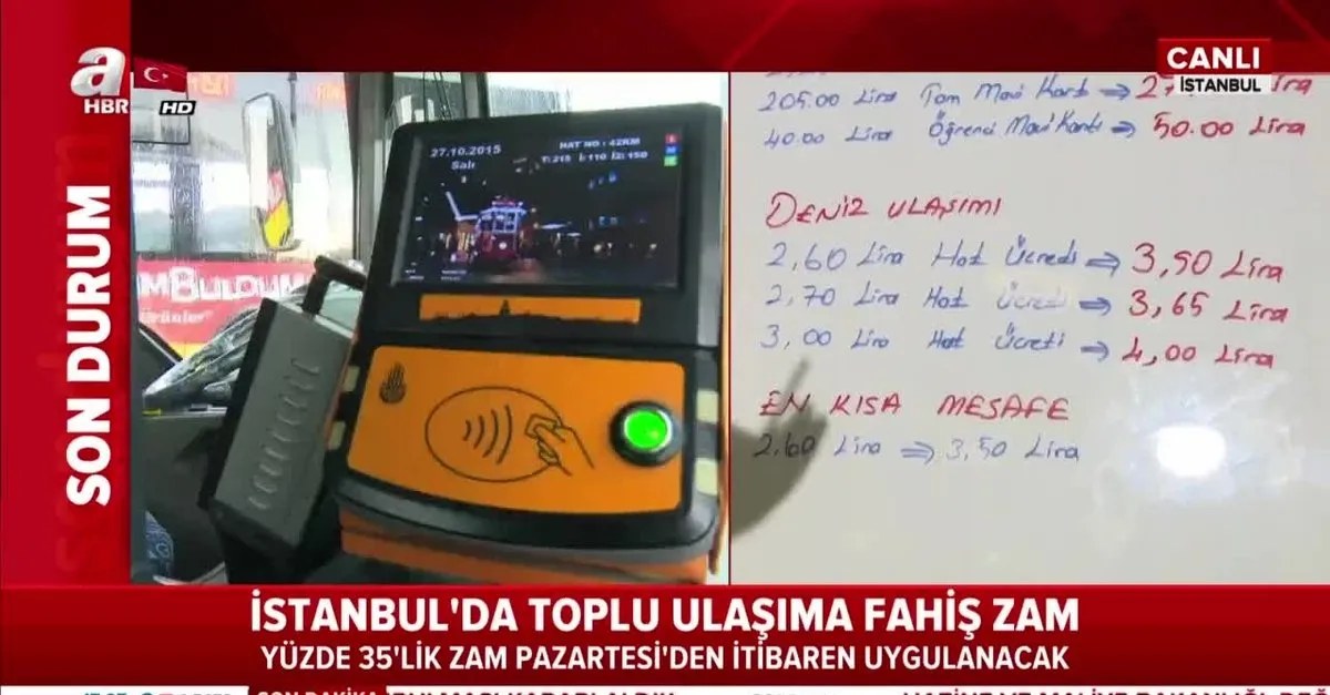 2020 istanbul aylik akbil zamli ulasim ucretleri ibb toplu tasima iett metro metrobus zammi ne kadar oldu takvim