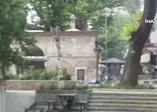 Bursa'da tarihi İshakpaşa Camii bahçesinde doğalgaz borusu patladı
