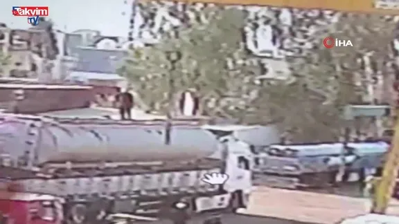 Şırnak’ta vinç kazası güvenlik kamerasına yansıdı: 2 yaralı