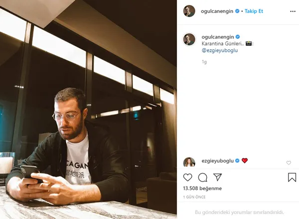 Ezgi Eyüboğlu ve Oğulcan Engin corona günlerinde de birlikte! Karantinada aşk-1