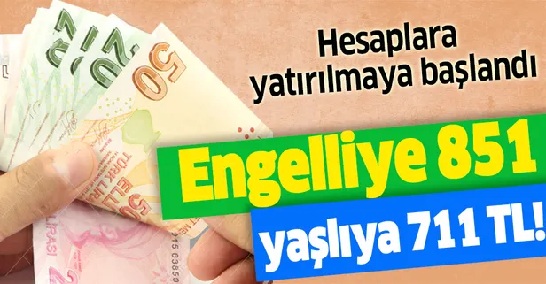 Engelliye 851, yaşlıya 711 TL