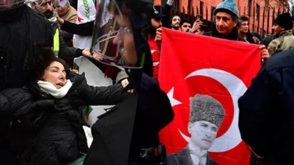Terör örgütü PYD/PKK yandaşları Berlin'i karıştırdı-1