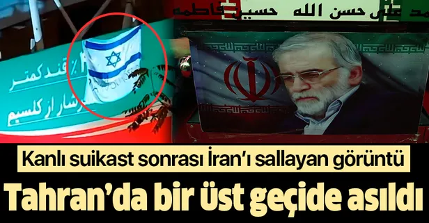 SON DAKİKA: İran'ı sallayan görüntü! Tahran'da bir üst geçide İsrail bayrağı asıldı: Teşekkürler Mossad