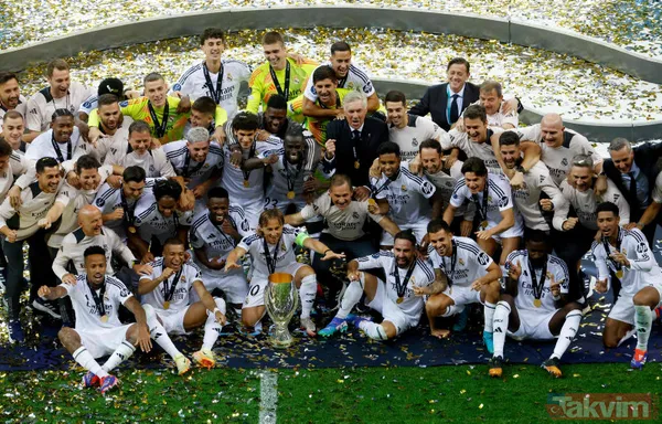 UEFA Süper Kupa'da şampiyon Real Madrid! Mbappe siftah yaptı... Arda Güler 4. kupasını kaldırdı - 14