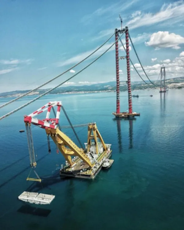 1915 Çanakkale Köprüsü’nde hummalı çalışma! 105 tonluk çelik yapılar için 2 bin kişilik dev kadro!-5