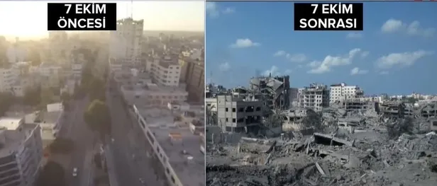 İşgalci devlet 10 gündür katliam yapıyor! Gazze'deki soykırımın boyutu havadan görüntülendi-6