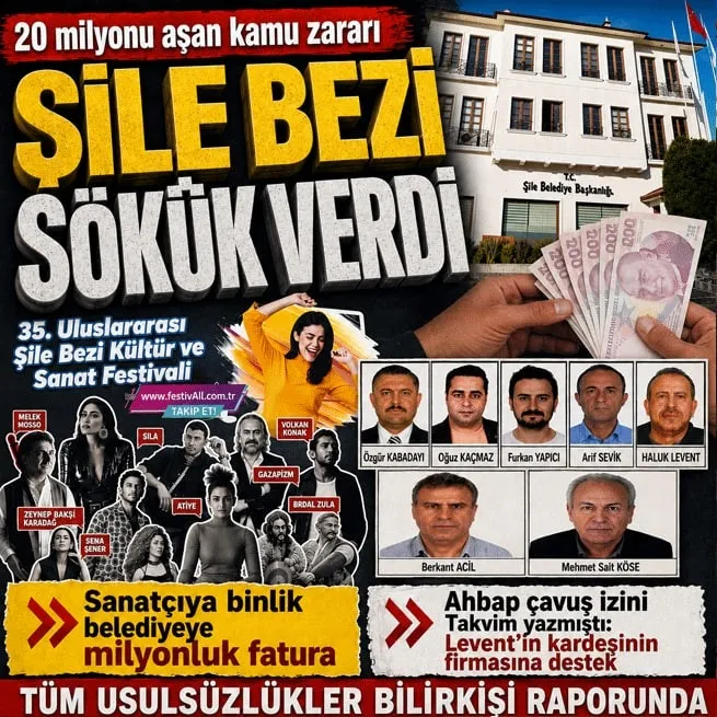 35. Şile Bezi Festivalinde 20 milyonu aşan kamu zararı! Sıla, Melek Mosso, Can Bonomo... Ünlü sanatçıların ödemeleri de dosyada